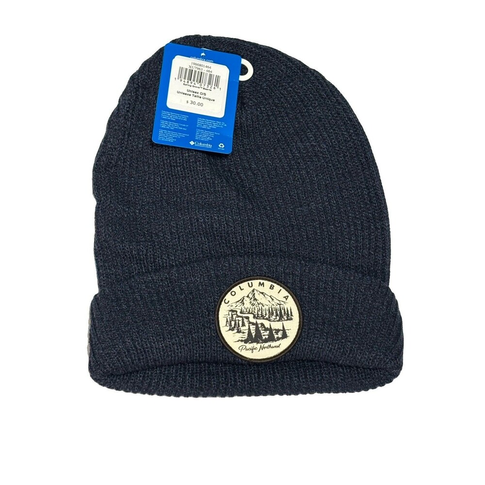 Columbia Spring Grove Beanie Navy Blue Knit Cuffed Winter Hat Unisex NWT